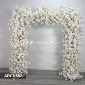 Arco Floreale Personalizzato 2,4x2,4m Bianco a Forma Quadrata, Decorazione Moderna per Cerimonie Nuziali, Accessori Floreali - Product Image 2