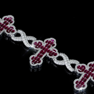 Premium Hip Hop Vvs Moissanite 8mm <b>Infinity</b> Link Cross Cuban Bracelet 925 Sterling Silver Street Bling Moissanite Bracelet - Product Image 2