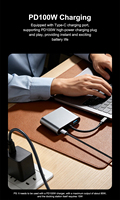 USB C Bağlantı İstasyonu 4'ü 1 Arada HDTV 4K30Hz VGA 1080 60Hz Çift Ekran PD100W 85W USB 3.0 5Gbps Alüminyum Dizüstü Bilgisayar Telefon TV için
