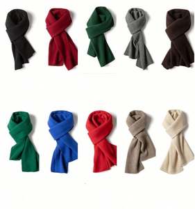 Bufanda de Cachemira de Alta Calidad para Hombre y Mujer, Bufanda Larga para Otoño e Invierno, Color Sólido - Product Image 3