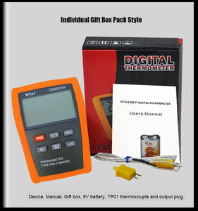 Termometer pengujian suhu dua terminal Alarm dan Sensor Output peringatan tipe Probe DM6803A + - Product Image 6