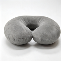 Bantal Leher Bentuk U Custom Grosir, Bantal Penyangga Leher Ergonomis Busa Memori untuk Istirahat Perjalanan Pesawat Mobil