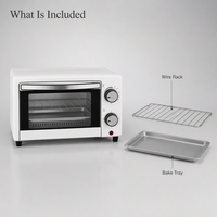 Oven Pemanggang Roti Mini Elektrik 9L 650W dengan Fungsi Timer Terprogram, Ringkas untuk Rumah Tangga dan Hotel