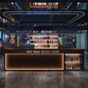 Hiện đại hai mặt LED nhiệm vụ ánh sáng thân thiện với môi gỗ rõ ràng câu lạc bộ đêm quầy bar hiển thị cho các siêu thị nhà hàng Mặt trận - Product Image 4