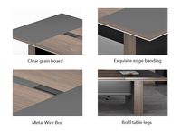 Bureau de réunion extensible moderne en bois pour 10 à 16 personnes, table de réunion de bureau