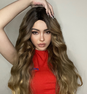 Ainizi Ready to Ship 26 in Long Wavy Synthetic <strong>Wigs</strong> Ombre Brown Blonde <strong>Wig</strong> for Women Natural Party <strong>Lolita</strong> Daily Hair <strong>Wig</strong> - Product Image 1