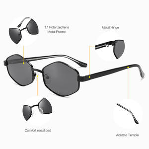 Nuevas gafas de sol de moda para mujer, montura metálica, lentes polarizadas UV400, ligeras, estilo de viaje y conducción, color negro 8520 - Product Image 1
