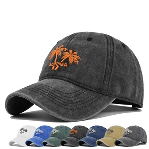 Gorra de Béisbol Personalizada con Bordado de Palmera de Coco Vintage, Logotipo Personalizado, Lavada, Desgastada, Retro, Unisex, Deportiva de Invierno para Hombre - Product Image 1