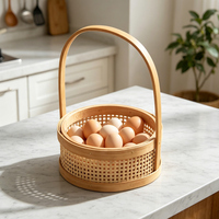 Boîte Cadeau Vintage en Bois Tressé Faite à la Main de Haute Qualité avec Couvercle, Écologique, Magnifique, pour Rangement et Décoration Domestique