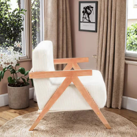 Chaises d'appoint modernes en gros directement de l'usine, avec dossier en tissu et pieds en bois, confortables pour la maison