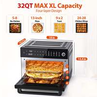 Four à toaster multifonction tout-en-un moderne de 30 L grande capacité, four à pizza et friteuse à air chaud, modèle OEM d'usine