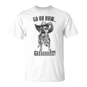 Camiseta vintage de vaquero con estampado de Chihuahua y perro estilo western para hombre, ¡disponible ahora! - Product Image 1