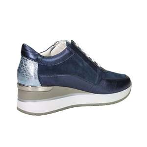 Sneakers Morbide da Donna Cinzia in Pelle Blu con Zeppa, Scarpe Comode per Camminare - Product Image 4