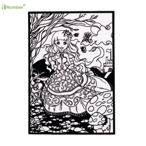 Boho okul Modern duvar sanatı çocuklar boyama levhalar Blacklight özel kadife renk eğlenceli ev faaliyetleri için bulanık posterler keçe - Product Image 4