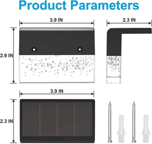 4 gói 2led không dây năng lượng mặt trời ánh sáng cầu thang cảnh quan ngoài trời Vườn ánh sáng sàn Đèn không thấm nước năng lượng mặt trời bước đèn cho Patio sân trang trí nội thất - Product Image 2