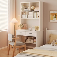 Bureau d'ordinateur intégré avec étagère pour la maison et le bureau, idéal pour les petits espaces, chambre à coucher, bureau mural, bureau d'étude et d'écriture, robuste