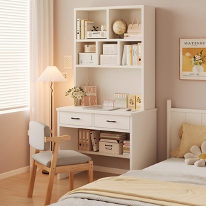 Scrivania con Libreria Integrata per Ufficio Domestico, Tavolo per Computer per Adulti, Scrivania <span class=keywords><strong>da</strong></span> Parete per Camere Piccole, Studio e Scrittura, Solida - Product Image 2