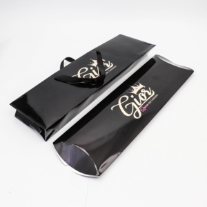 Negro <span class=keywords><strong>de</strong></span> <span class=keywords><strong>lujo</strong></span> elegante almohada <span class=keywords><strong>de</strong></span> papel peluca paquetes caja Hot Pink Logo brillante virgen extensiones <span class=keywords><strong>de</strong></span> cabello paquetes con cinta bolsa <span class=keywords><strong>de</strong></span> papel - Product Image 6