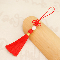 Pendentifs de mode faits main en perles, nœuds chinois, nœuds en fil de nylon et de jade, avec disque USB miniature et peigne, pour marque-pages, cartes d'invitation et décorations suspendues