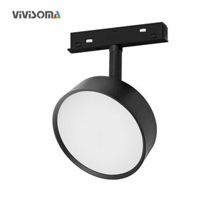 MT4201720 DC48V <span class=keywords><strong>Rail</strong></span> magnétique encastré fin à montage en surface, éclairage <span class=keywords><strong>sur</strong></span> <span class=keywords><strong>rail</strong></span> rond 7W, dimmable, noir/blanc, profil 30mm, moderne, haute performance - Product Image 2