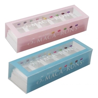 Style personnalisé Long Rectangle Macaron PVC Boîte de Boulangerie Carré Cookie et Biscuit Gâteau de Lune Emballage Boîtes en Plastique pour Usage Alimentaire