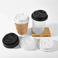 Couvercle pliable pour gobelet de 90 mm, couvercle jetable anti-fuite en PP de qualité alimentaire, gobelets en plastique avec couvercle pour gobelets à café en papier