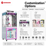 Machine à grue commerciale pour un joueur, jeu d'arcade de récompense avec griffes pour peluches, fabricant certifié CE