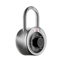 Cadenas à combinaison à cadran rond en alliage de zinc argenté de qualité supérieure, sans clé, vente en gros