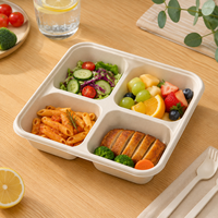 Boîte alimentaire en canne à sucre Kraft 1100ml 37oz 1400ml 47oz 3 4 5 compartiments sans revêtement, boîte à lunch, vente en gros, directement de l'usine, en vrac