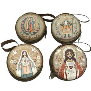 7,5cm 13 Muster Christlich-Orthodoxe Rosenkranz-Tasche Böhmischer Stil Letterpress-Bedruckt Tragbar - Product Image 4