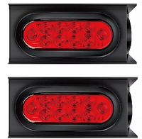 Led Rouge Ovale Scellé Clignotant Arrêt Feu Arrière Camion Remorque Bateau Kit