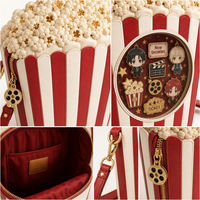 Sac à bandoulière personnalisé en forme de bobine de film, sac Ita Kawaii en forme de seau de cinéma, avec fenêtre transparente ronde pour affichage de charmes de bobines de film, sac de collection