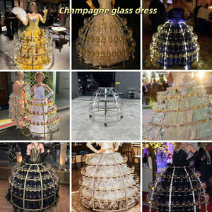 LEDA Présentoir Personnalisé Argenté pour Verres à Vin et Champagne, Support de Rangement pour Événements - Product Image 3