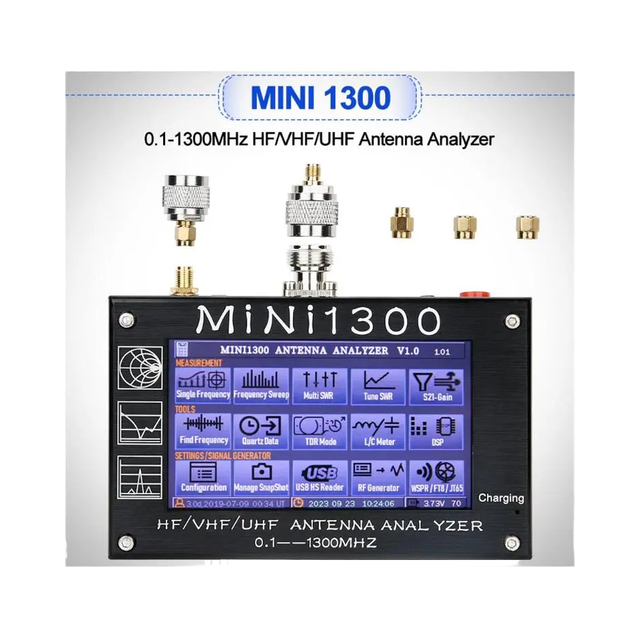 Custom Mini1300 Antenna Analyzer, 4.3 Inch 0.1-1300MHz HF VHF UHF Antenna Analyzer ANT/SWR/TDR/DSP RF Signal Generator
