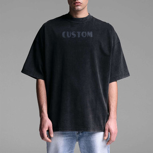 เสื้อยืดทรงบ็อกซี่ผ้าฝ้ายหนา 260 กรัม เสื้อยืดดีไซน์หรูสำหรับผู้ชาย เสื้อยืดโอเวอร์ไซส์เรียบง่ายสำหรับผู้ชาย - Product Image 2