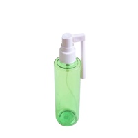 Échantillon gratuit 20mm buse longue en plastique fine brume pompe de pulvérisation nasale avec bouteille verte non rechargeable pour usage cosmétique