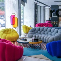Ensemble de canapés modulaires sectionnels modernes compressés sous vide avec rembourrage en éponge pour les salons d'appartements et d'hôtels