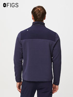Veste polaire homme FIGS SHIFT pour l'automne, col montant, fermeture éclair, respirante, style vêtement de travail, 100 % polyester, imprimé délavé