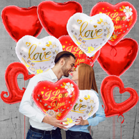 Ballons « Je t'aime » rouges et blancs, 18 pouces, lot de 12, ballons en forme de cœur rouges pour la décoration de la Saint-Valentin, ballons en forme de cœur