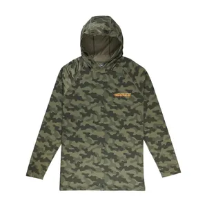 Disesuaikan Logo warna Camo memancing Hoodie kinerja bernapas memancing pakaian UPF50 + memancing kemeja