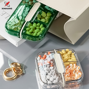 Xinhang hàng tuần Pill Organizer xách tay vitamin Pill trường hợp 4/6 ngăn hộp lưu trữ cho thuốc Vitamin ngoài trời Organizer trường hợp - Product Image 5
