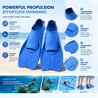En gros Palmes de natation et de plongée courtes à poche intégrale pour entraînement, surf et plongée sous-marine, modèle Future Flipper