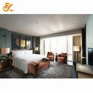 Özelleştirilmiş üretici modern otel yatak odası ekipmanları, 7 yıldızlı otel yatak odası mobilyası seti Fulilai şirketi
