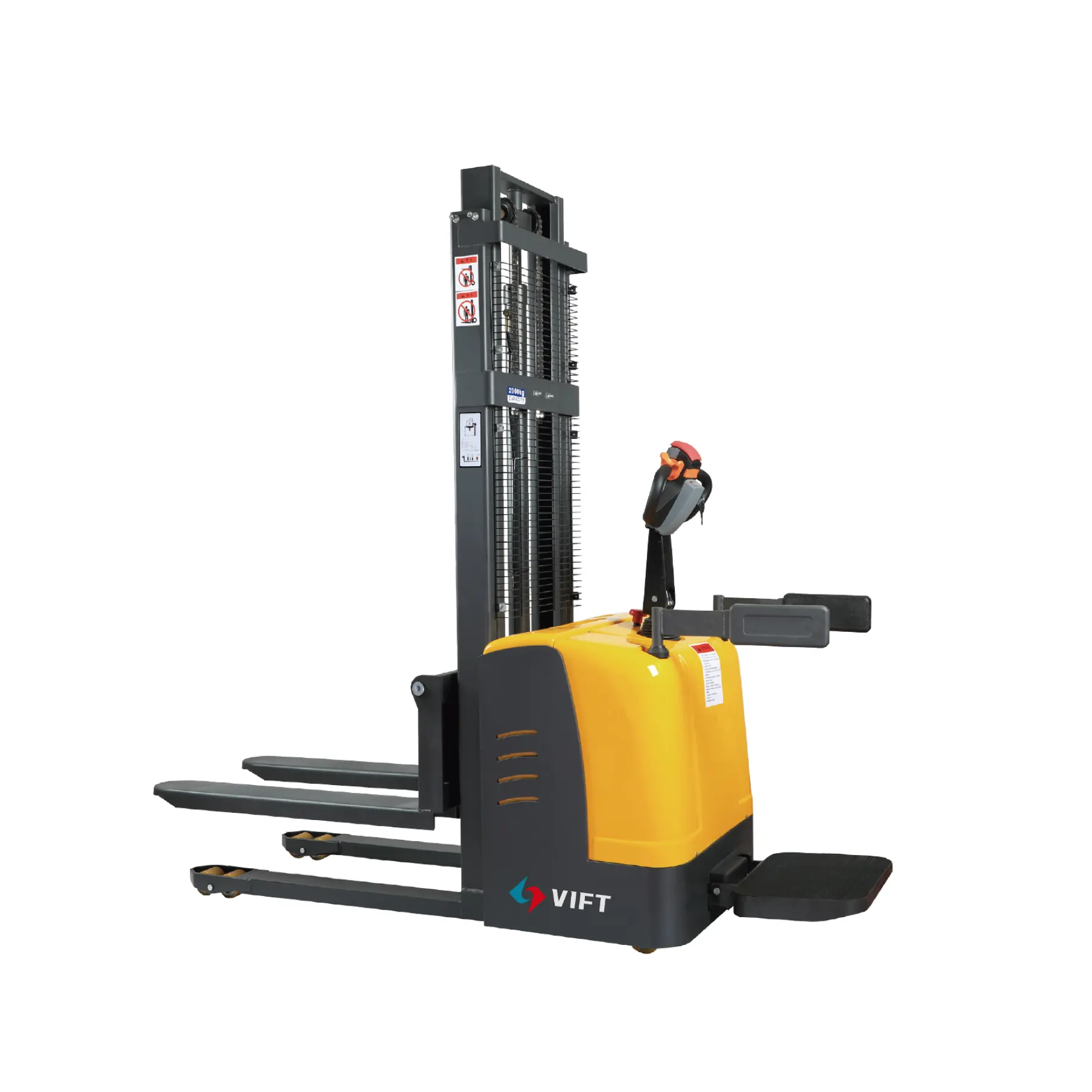Full electric pallet stacker with loading capacity 1ton 1.2ton 1.5ton 1.6ton 1.8ton 2ton big capacity battery stacker for sale