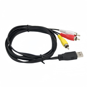 สายเคเบิลยูเอสบีเป็น 3RCA ตัวแปลงวิดีโอ AV แบบตัวผู้เป็นตัวเมียสำหรับการเชื่อมต่อกล่องรับสัญญาณทีวี - Product Image 1