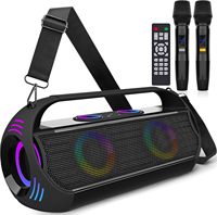 Baffle bluetooth Avec Micro Sans Fil Altavoz De Karaoke Big Speakers Outdoor Dj Party Karaoke Speaker avec 2 Mic et bluetooth