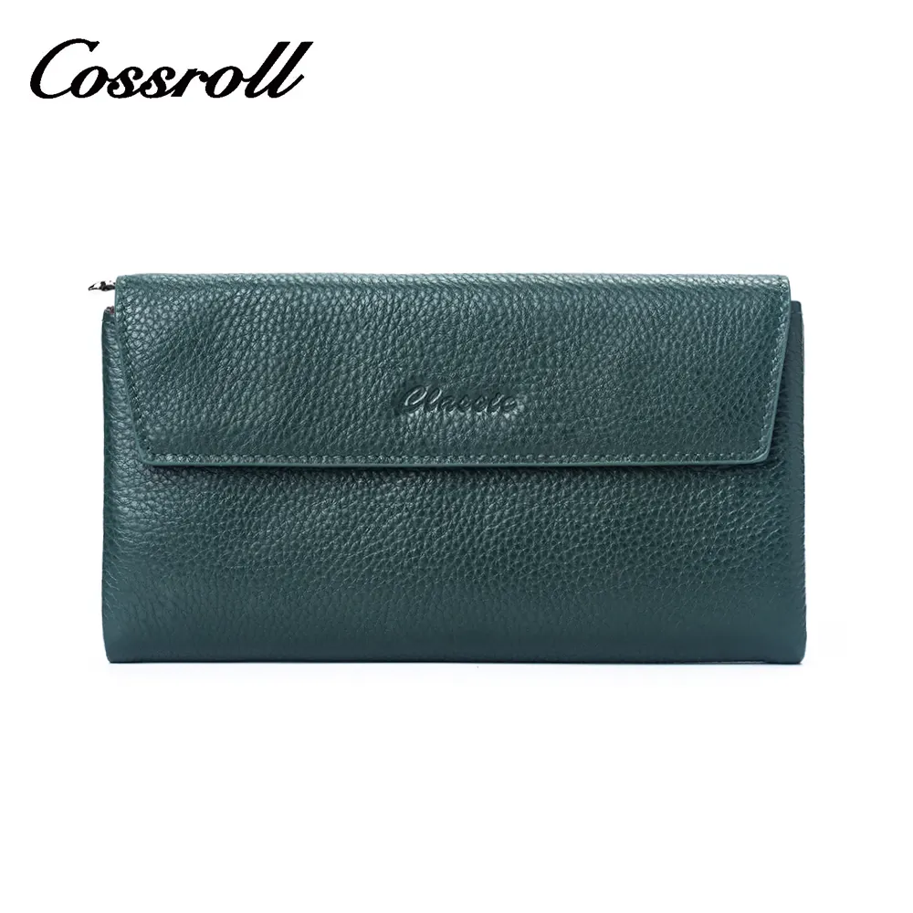 Hot Sale Women Clutch Wallet Women Genuine Leather Wallet Long Zipper Mobile Phone Leather Fashion Wallet