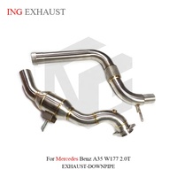 Système d'échappement en acier inoxydable ING pour Mercedes Benz A35 W177 2.0T avec performance à haut débit, épaisseur 1,5 mm