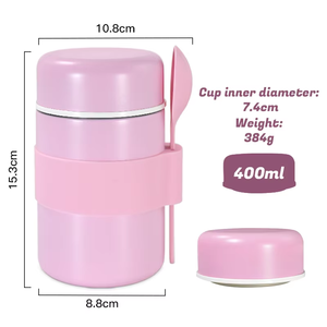 Boîte à lunch en acier inoxydable avec logo personnalisé, boîte à lunch, <span class=keywords><strong>thermos</strong></span> isolé sous vide, pot, <span class=keywords><strong>thermos</strong></span> <span class=keywords><strong>pour</strong></span> aliments chauds et froids avec cuillère - Product Image 5