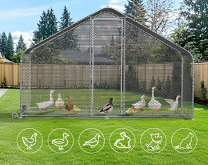 Stylo poulailler TUFF pour canards/lapins Roues en treillis métallique métallique résistant aux prédateurs Facile à déplacer Conception moderne et durable - Product Image 3